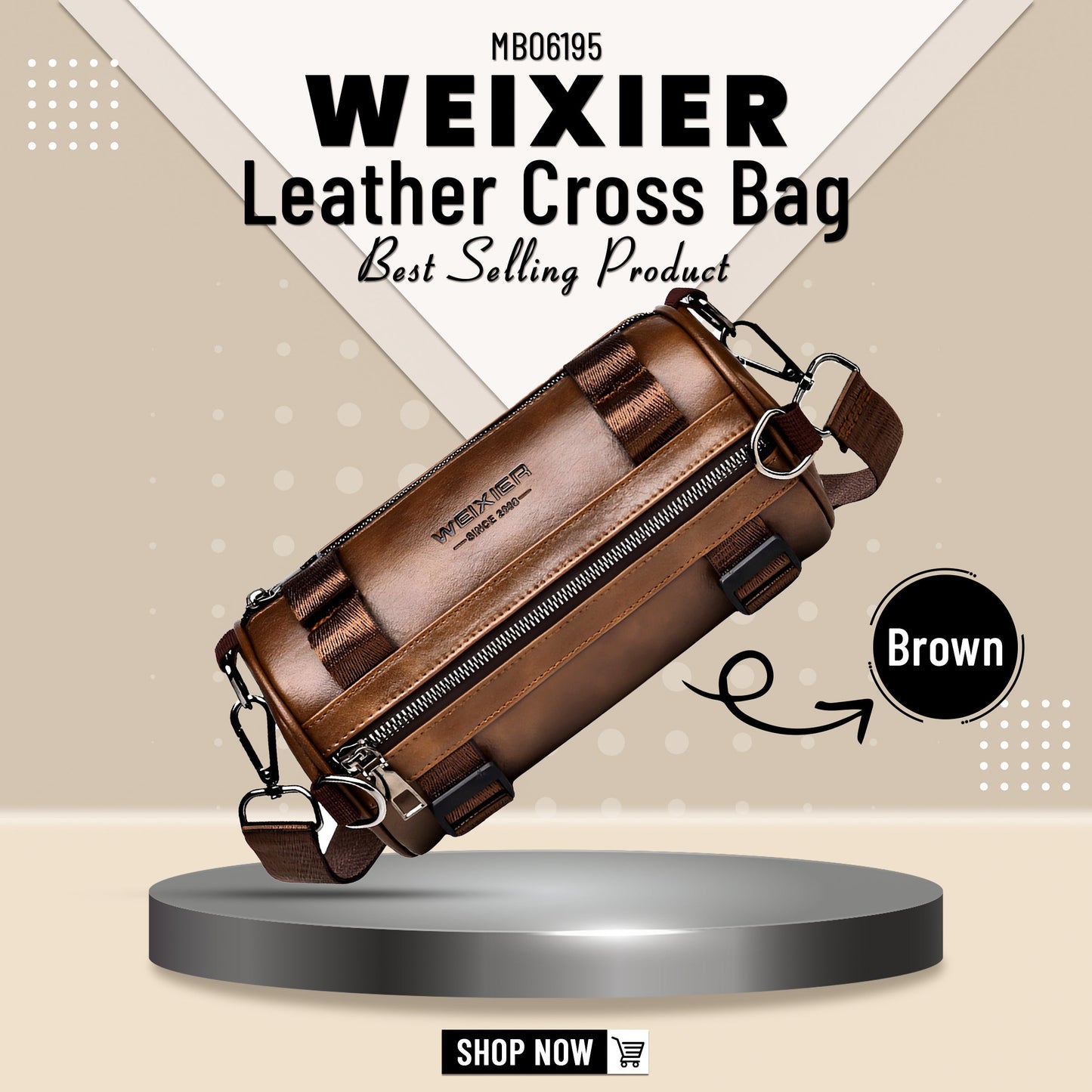 MB06195 WEIXIER Leather Cross Bag
