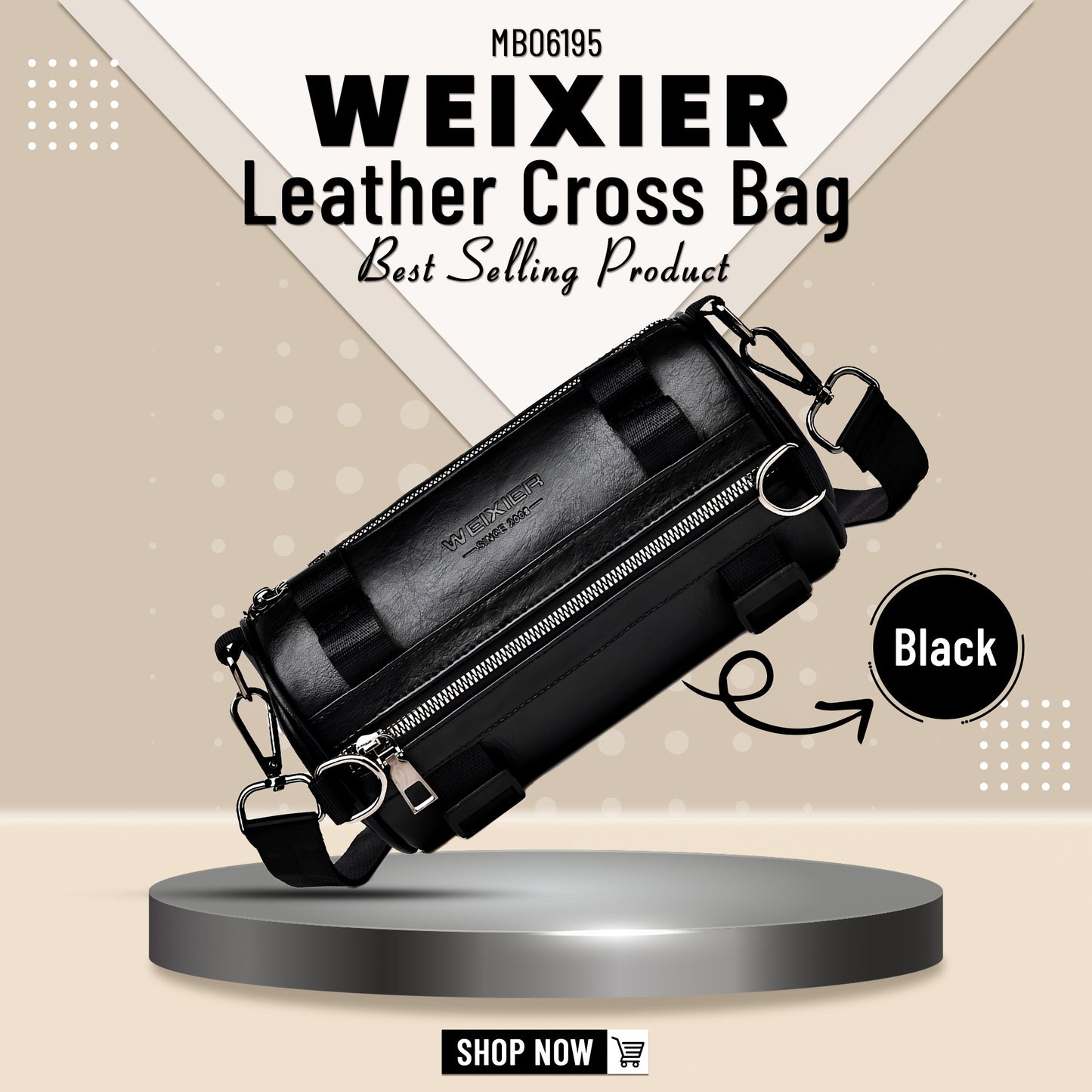 MB06195 WEIXIER Leather Cross Bag